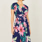 Yumi Navy Mesh Floral Maxi Dress