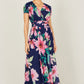 Yumi Navy Mesh Floral Maxi Dress