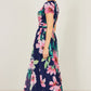 Yumi Navy Mesh Floral Maxi Dress
