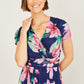 Yumi Navy Mesh Floral Maxi Dress