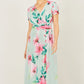 Yumi Mint Mesh Floral Maxi Dress