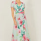 Yumi Mint Mesh Floral Maxi Dress