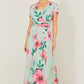 Yumi Mint Mesh Floral Maxi Dress