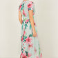 Yumi Mint Mesh Floral Maxi Dress
