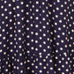 Yumi Navy Spot Ruched Waist Midi Dress