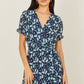 Yumi Blue Floral Skater Wrap Dress