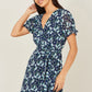 Yumi Blue Floral Skater Wrap Dress