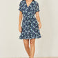 Yumi Blue Floral Skater Wrap Dress