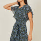 Yumi Blue Ditsy Print Floral Skater Dress