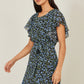 Yumi Blue Ditsy Print Floral Skater Dress