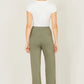Yumi Khaki Relaxed Stretch Wide Leg Trousers With Pockets