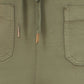 Yumi Khaki Relaxed Stretch Wide Leg Trousers With Pockets