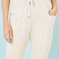Yumi Cream Cotton Relaxed Stretch Trousers With Pockets