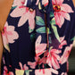 Yumi Navy Floral Halter Neck Midi Dress With Matching Belt