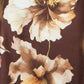 Yumi Brown Cowl Neck Satin Floral Dress