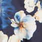 Yumi Navy Cowl Neck Satin Floral Dress