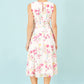 Yumi White Delicate Floral Midi Skater Dress