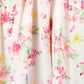 Yumi White Delicate Floral Midi Skater Dress