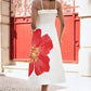 Yumi White Oversize Poppy Placement Midi Sun Dress