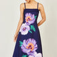 Yumi Navy Pansy Strappy Midi Dress