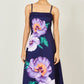 Yumi Navy Pansy Strappy Midi Dress