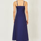 Yumi Navy Pansy Strappy Midi Dress