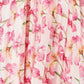 Yumi White Orchid Floral Pleated Wrap Maxi Dress