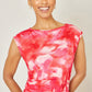 Yumi Red  Mesh Ruched Bodycon Midi Dress