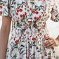 Yumi Ivory Botanical Print Viscose Midi Dress