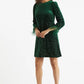 Louche Celie Zebra Devore Feather Trimmed Mini Dress Green