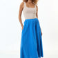 Zoeline Recycled Cotton Midaxi Skirt - Blue