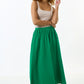 Zoeline Recycled Cotton Midaxi Skirt - Green