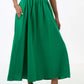 Zoeline Recycled Cotton Midaxi Skirt - Green