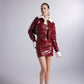 Bria Burgundy Strapless Faux Patent Leather Mini Dress