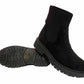 Lydia Ladies Chunky Low Heel Womens Mid Calf Casual Winter Ankle Sock Boots Black