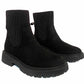 Lydia Ladies Chunky Low Heel Womens Mid Calf Casual Winter Ankle Sock Boots Black