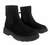 Lydia Ladies Chunky Low Heel Womens Mid Calf Casual Winter Ankle Sock Boots Black