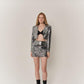 Glammy Silver Sequin Cropped Jacket