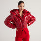 Aida Red Puffer Hooded Jacket