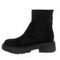 Lydia Ladies Chunky Low Heel Womens Mid Calf Casual Winter Ankle Sock Boots Black
