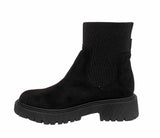 Lydia Ladies Chunky Low Heel Womens Mid Calf Casual Winter Ankle Sock Boots Black