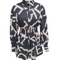 Color Block Botton Front Dress, Elegant Shirred Waist Long Sleeve Dress For Spring & Summer, Women's Clothing