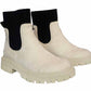 Lydia Ladies Chunky Low Heel Womens Mid Calf Casual Winter Ankle Sock Boots Biege