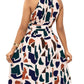 Elegant Geometric Print V-Neck Sleeveless Dress for Women