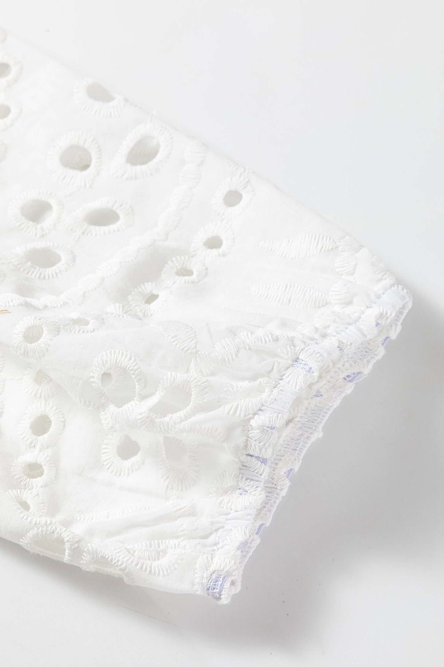 White Cutwork Embroidered Crop Top
