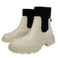Lydia Ladies Chunky Low Heel Womens Mid Calf Casual Winter Ankle Sock Boots Biege
