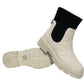 Lydia Ladies Chunky Low Heel Womens Mid Calf Casual Winter Ankle Sock Boots Biege