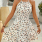 Women's Stylish Floral Print Halter Neck Sleeveless Dress