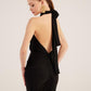 Marie Black Backless Slit Maxi Dress