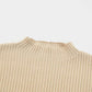 Cozy Oatmeal Sweater Dress - Ribbed Knit with Pockets